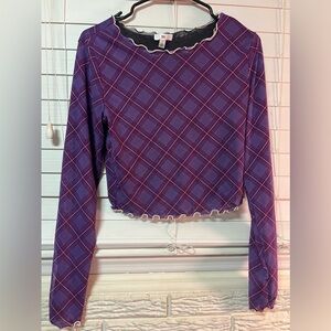 BP Plaid Purple Mesh Tee
